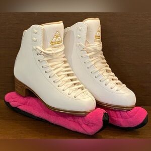 Jackson Classique Girls White Figure Ice Skates Model 1991-Size 2B Mirage Blades